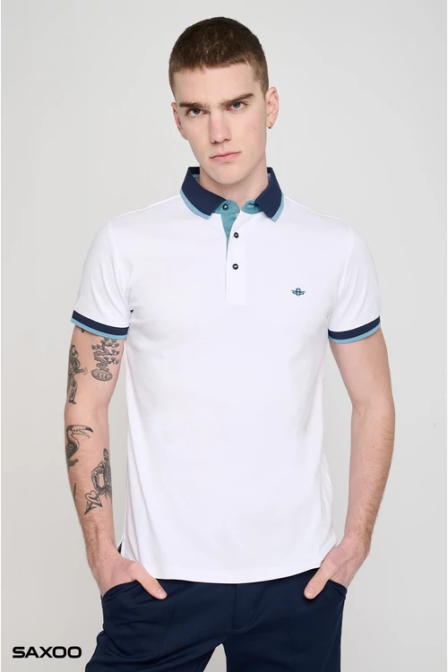 BELRO póló (menta-sötétkék gallérral)