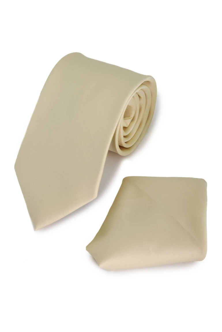 SATIN nyakkendő szett (beige) regular