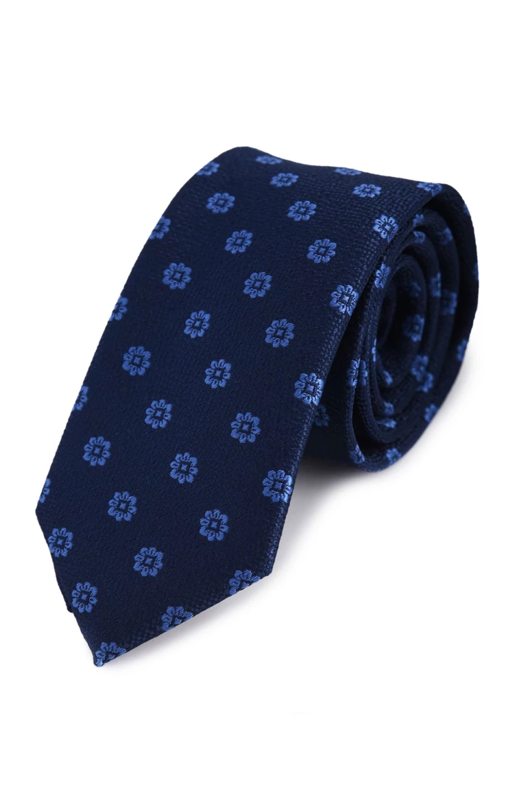 PATTERNED nyakkendő (navy) slim
