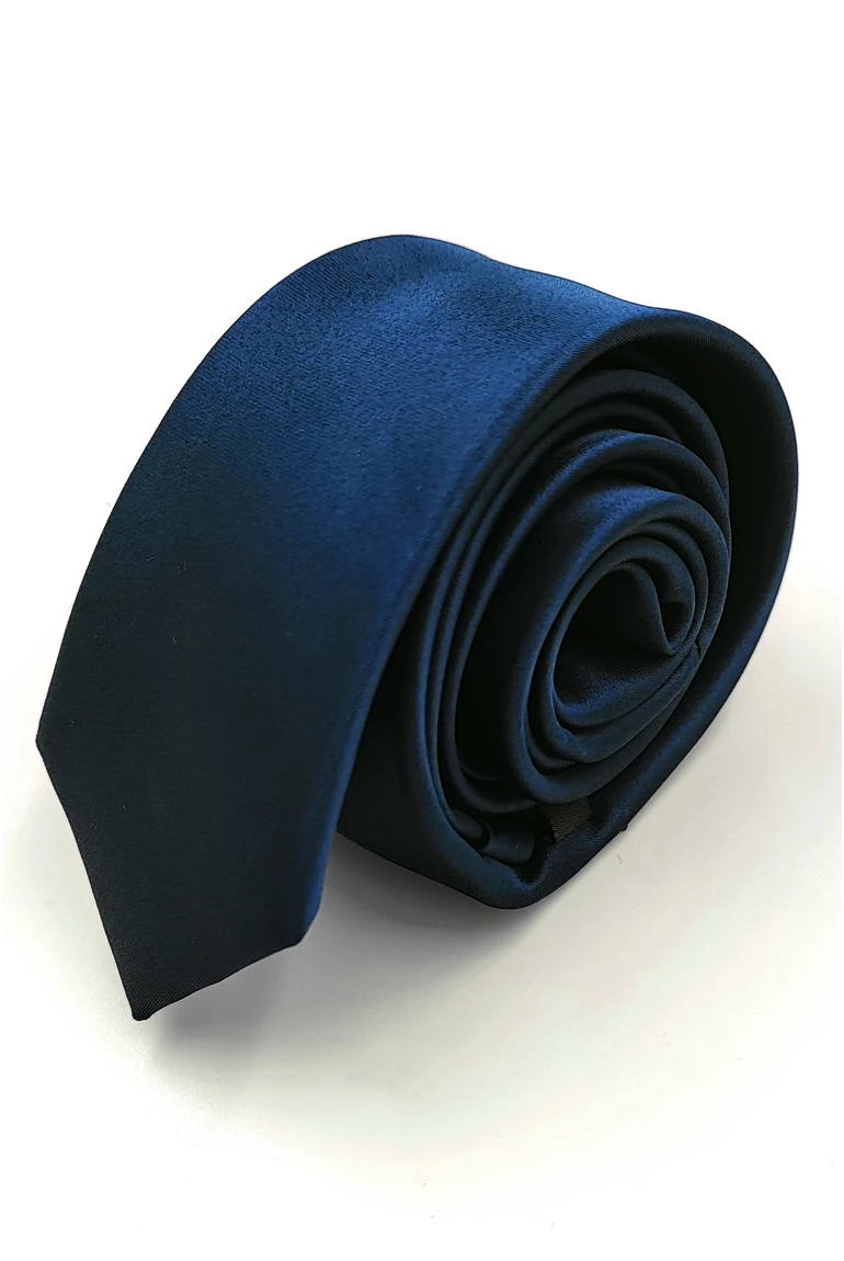SATIN nyakkendő (navy) slim L7