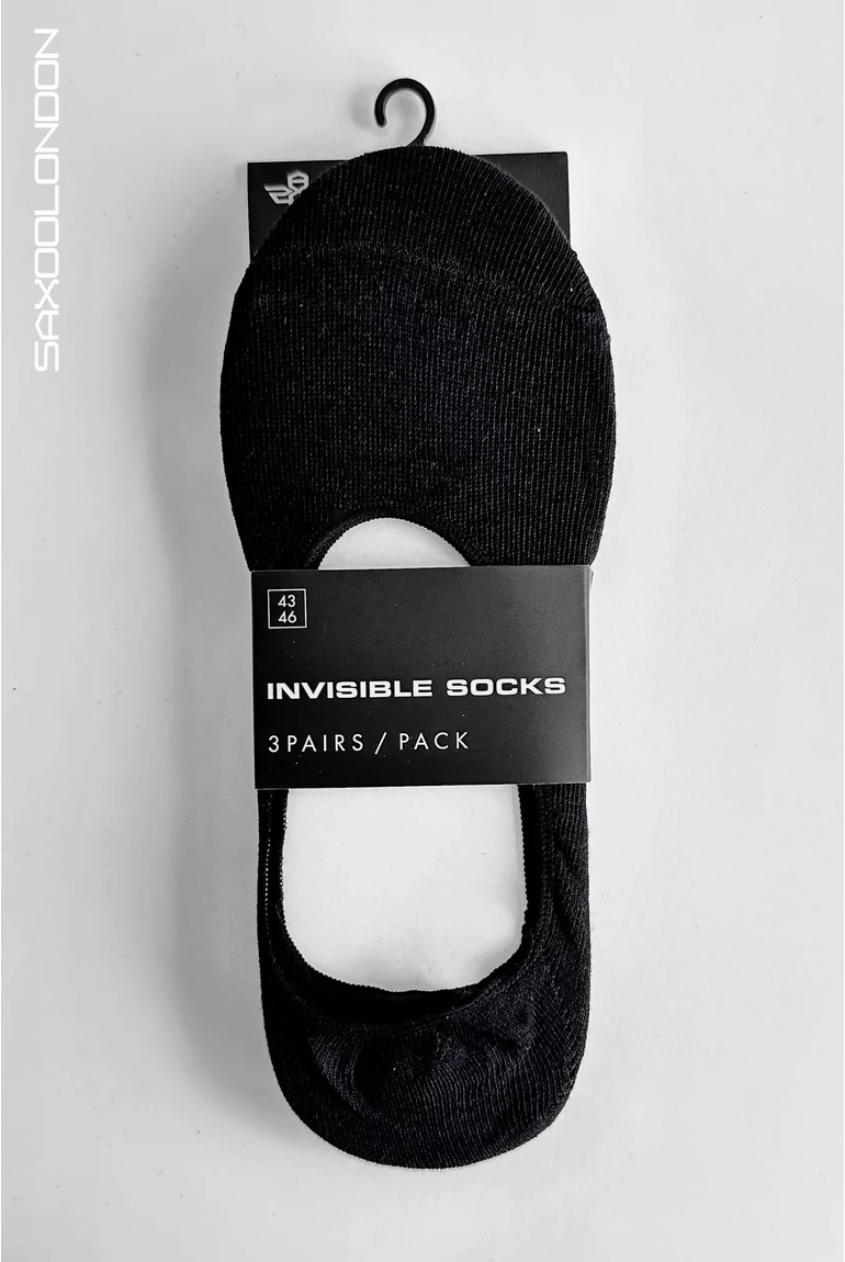 INVISIBLE zokni (black) 3 pár